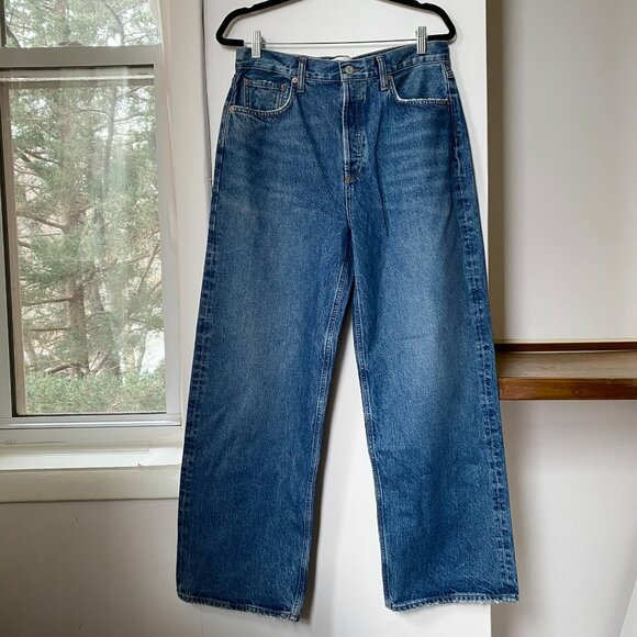 AGOLDE Low Slung Wide-Leg Baggy Jeans Essence Blue 28 - Picture 4 of 13